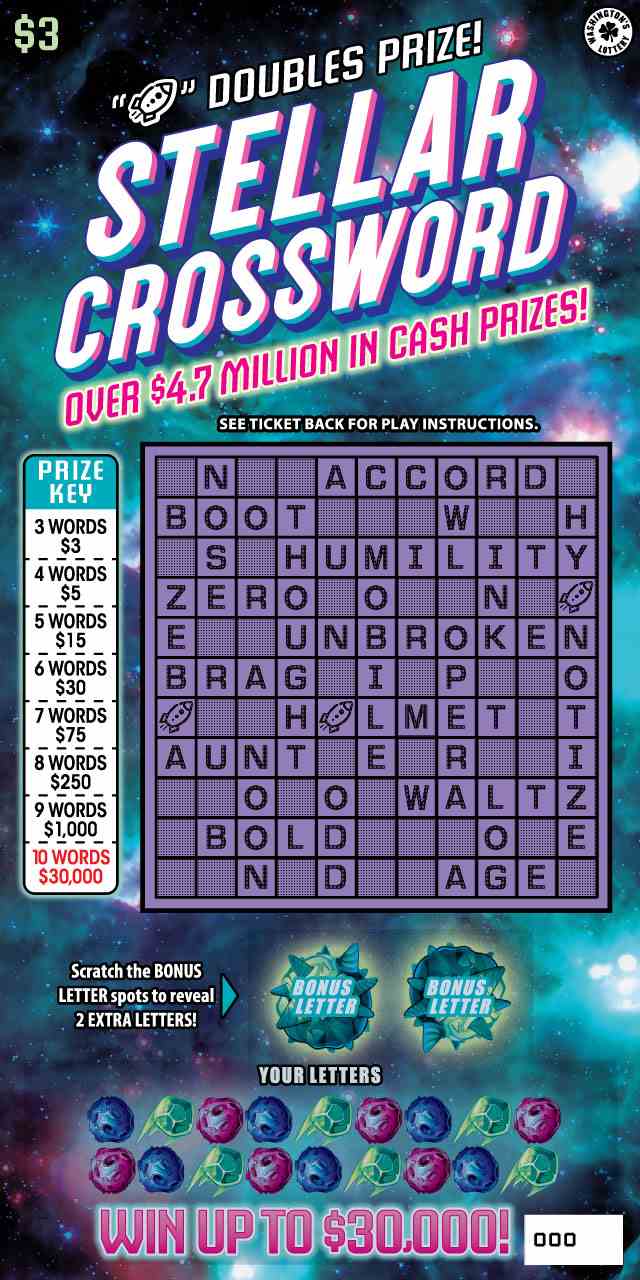 Stellar Crossword scratchcard - game number #2012 - front