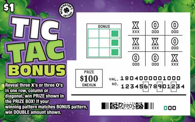 Tic Tac Bonus scratchcard - game number #1804 - front-scratched