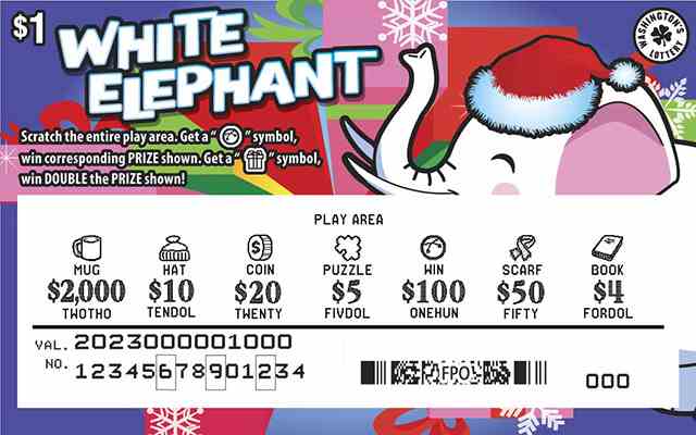 White Elephant scratchcard - game number #2023 - front-scratched