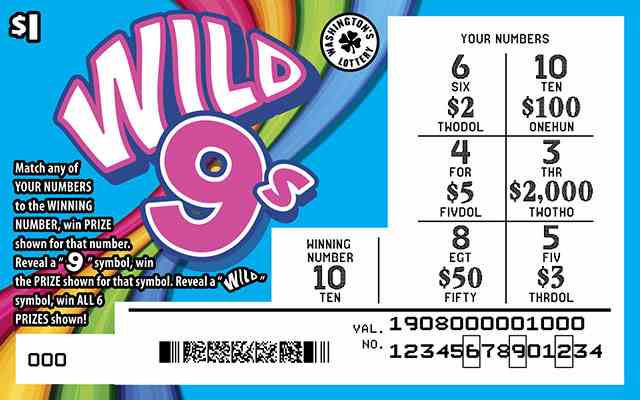 Wild 9S scratchcard - game number #1908 - front-scratched