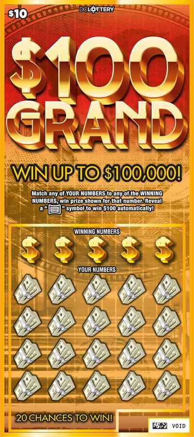 $100 Grand scratchcard - game number #1592 - front