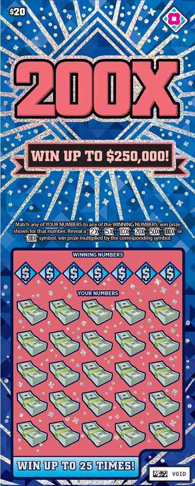 200X scratchcard - game number #1577 - front