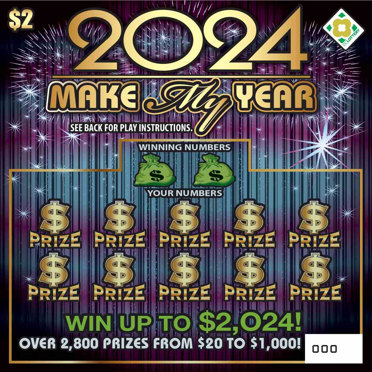 2024 Make My Year scratchcard - game number #1569 - front