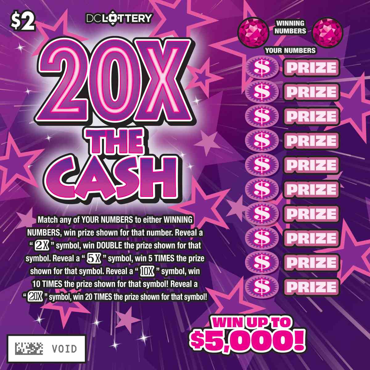 20X The Cash scratchcard - game number #1643 - front