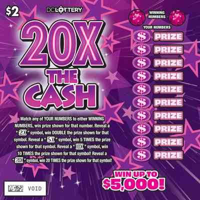 20X The Cash scratchcard - game number #1643 - front