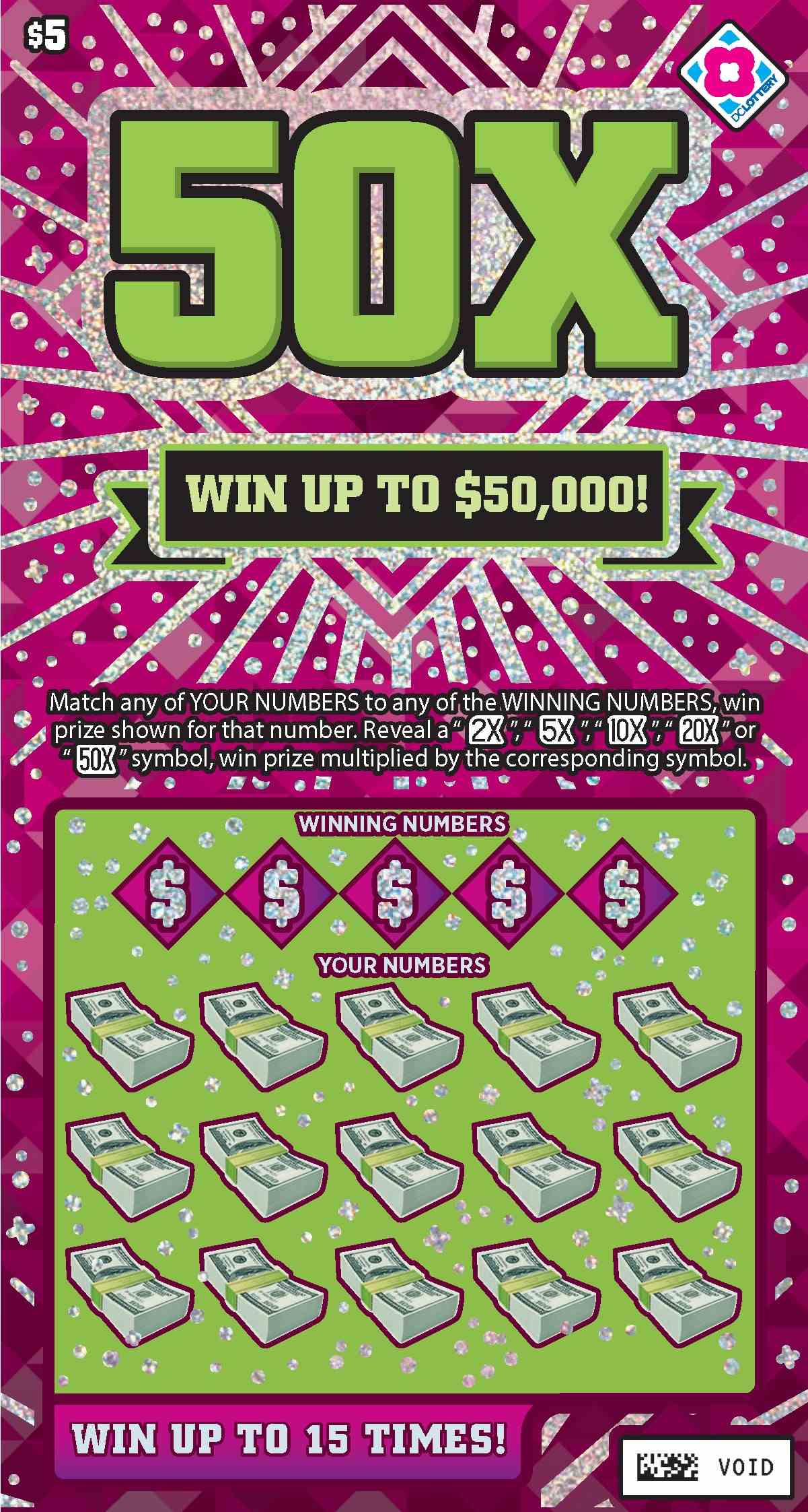 50X scratchcard - game number #1576 - front