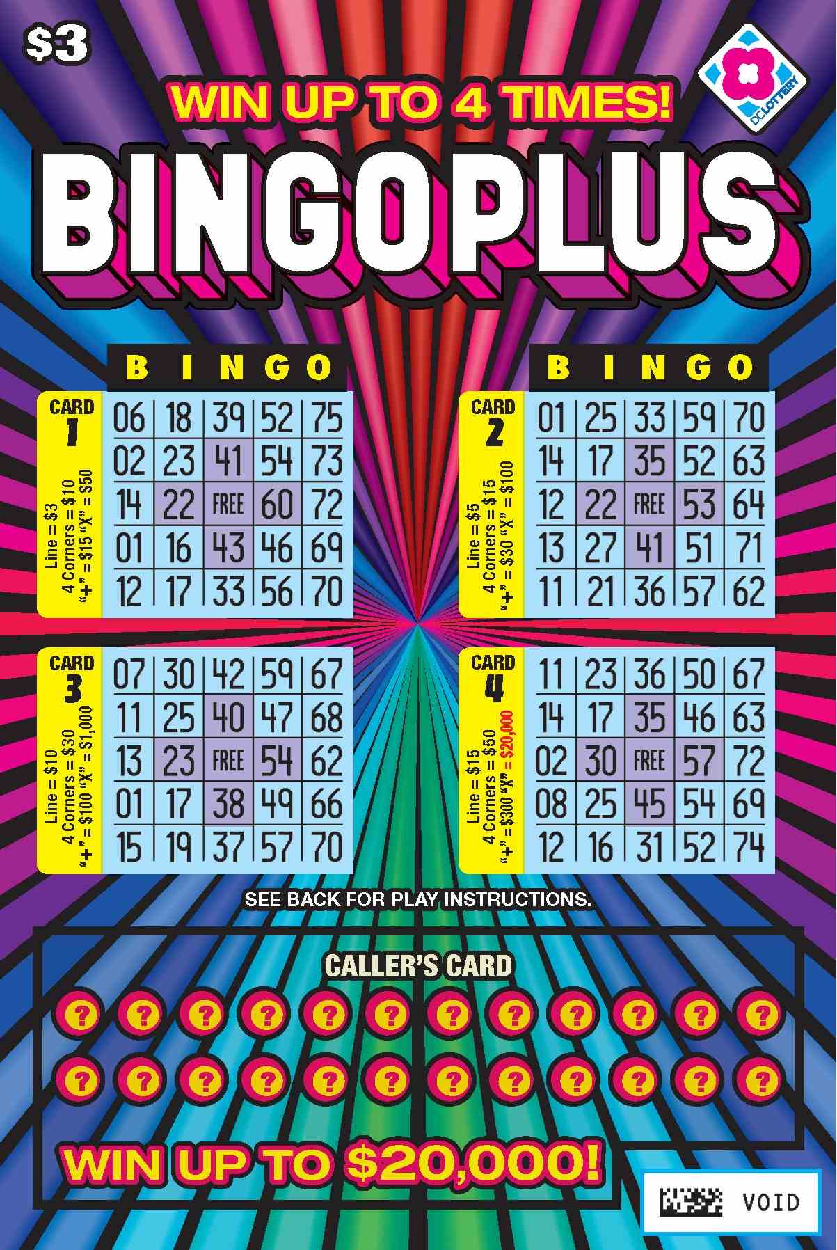 Bingo Plus scratchcard - game number #1571 - front