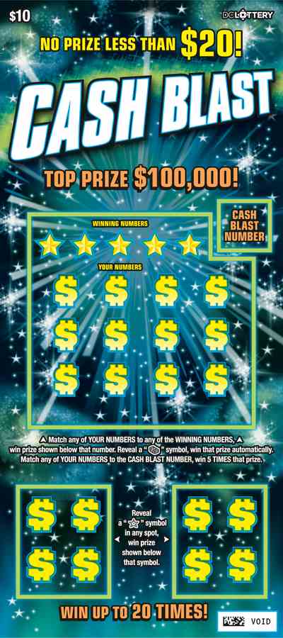 Cash Blast scratchcard - game number #1609 - front