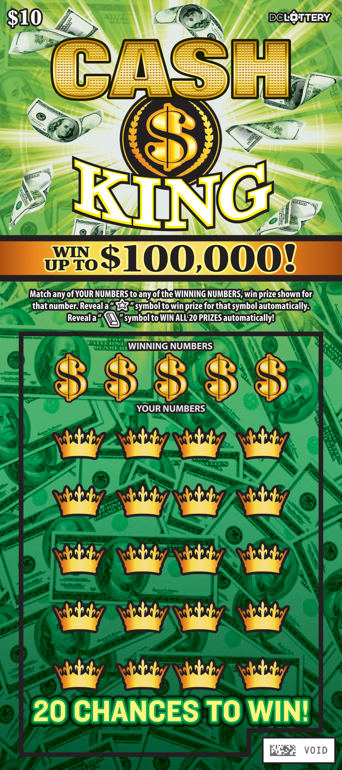 Cash King scratchcard - game number #1645 - front