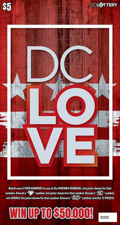 Dc Love scratchcard - game number #1625 - front