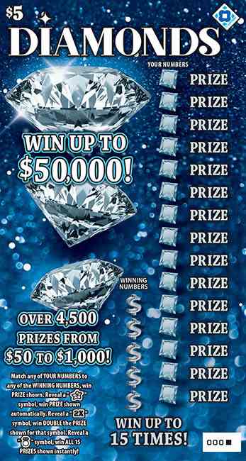 Diamonds scratchcard - game number #1565 - front