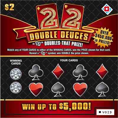 Double Deuces scratchcard - game number #1442 - front