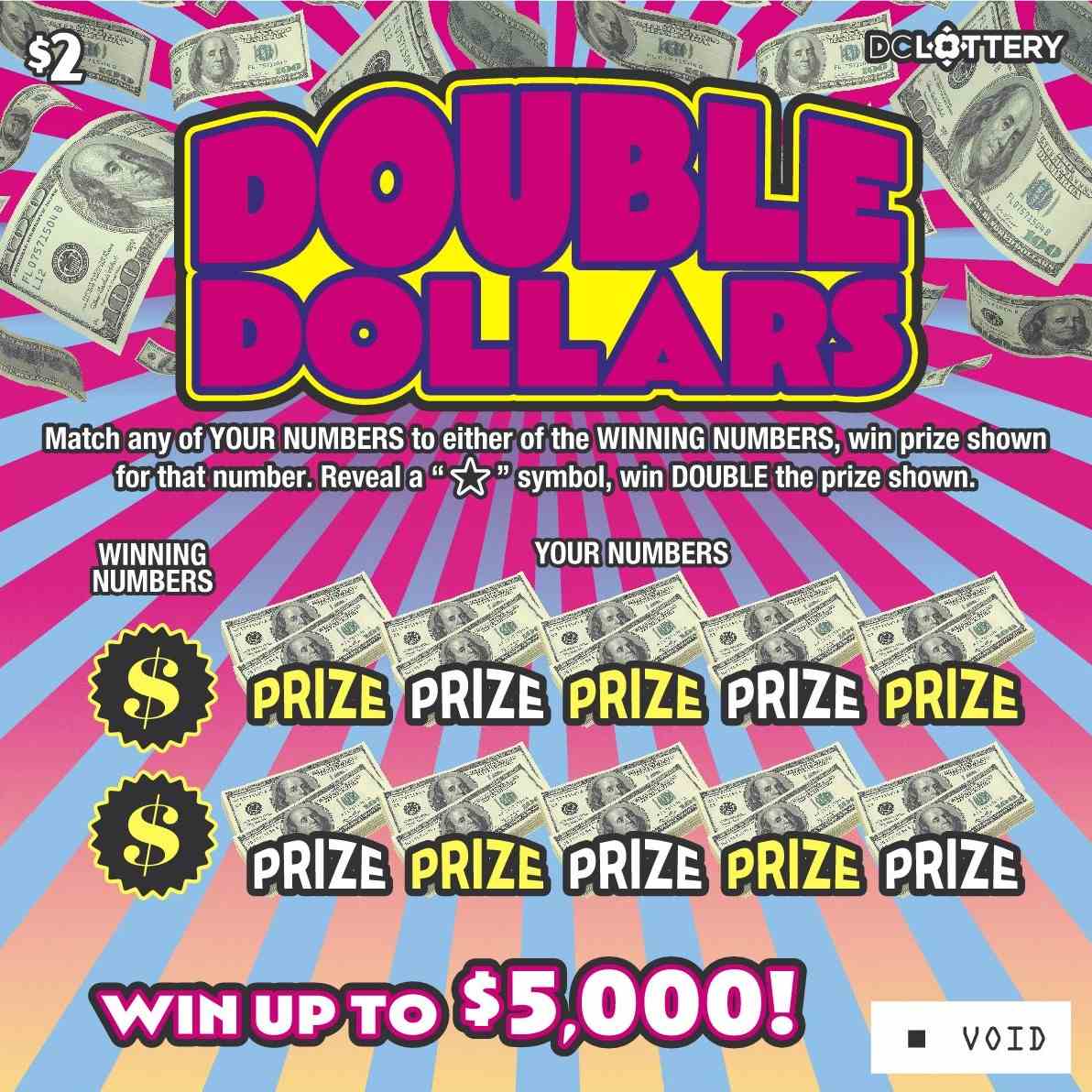 Double Dollars scratchcard - game number #1653 - front
