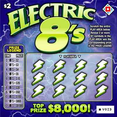 Electric 8'S scratchcard - game number #1560 - front