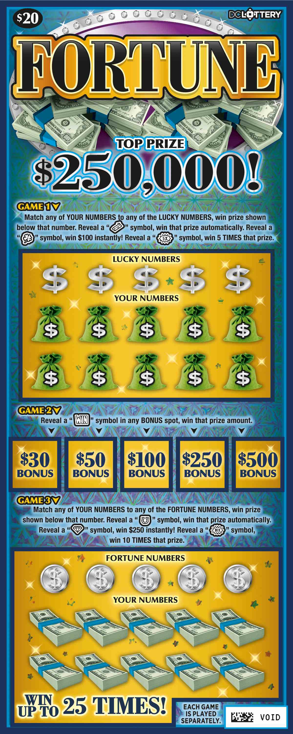 Fortune scratchcard - game number #1629 - front