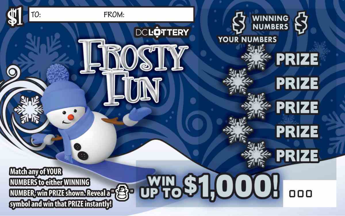 Frosty Fun scratchcard - game number #1640 - front