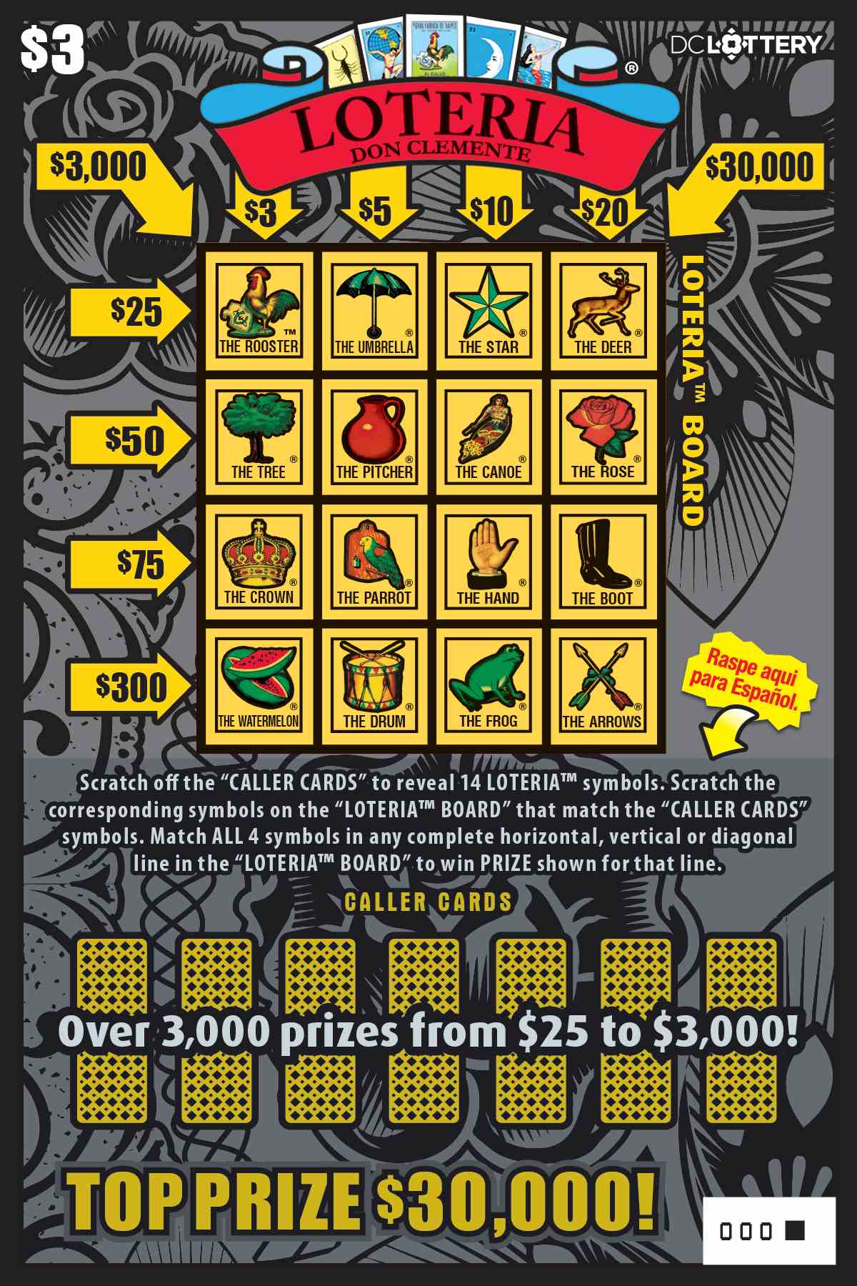 Loteria scratchcard - game number #1594 - front