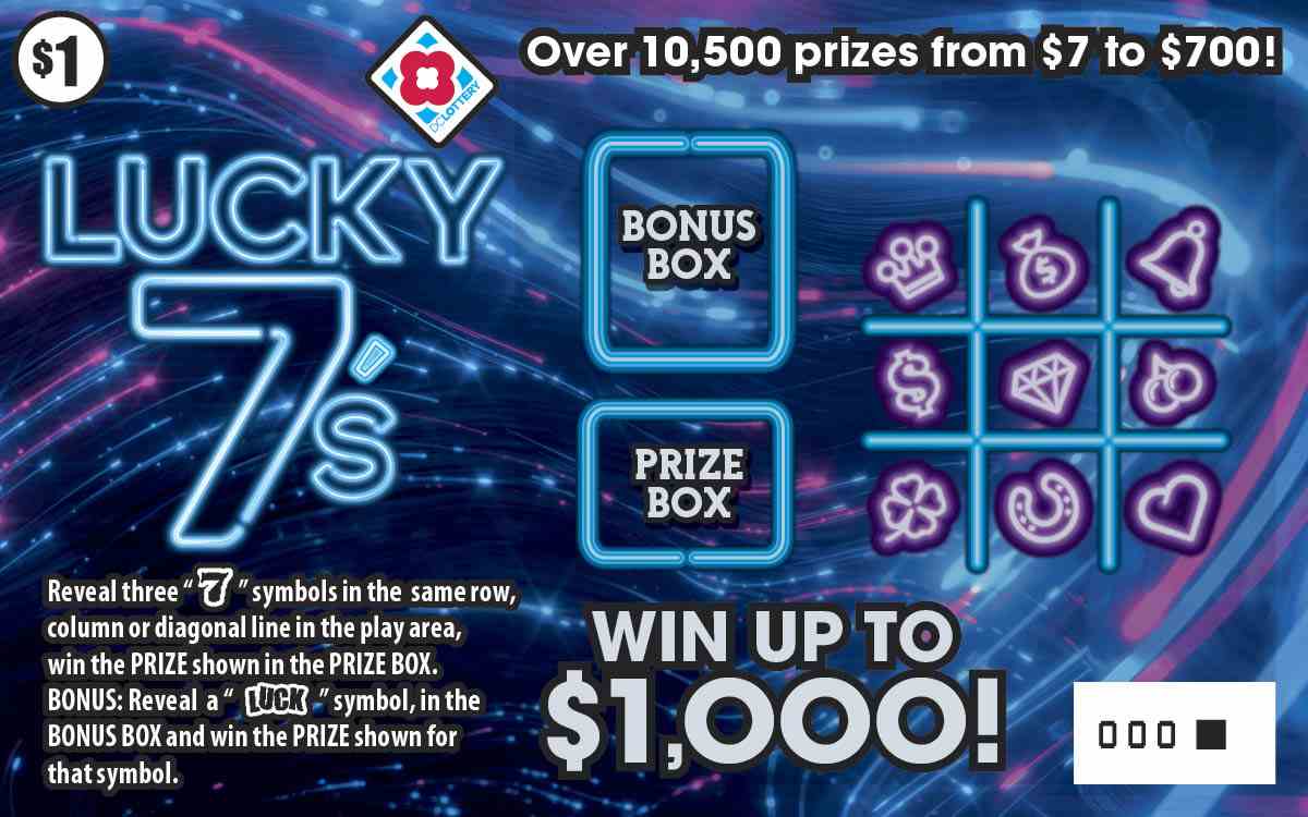 Lucky 7'S scratchcard - game number #1535 - front
