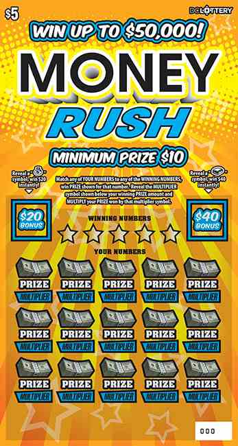 Money Rush scratchcard - game number #1633 - front