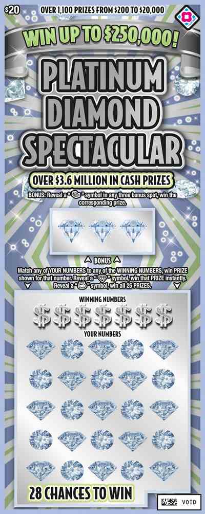 Platinum Diamond Spectacular scratchcard - game number #1559 - front