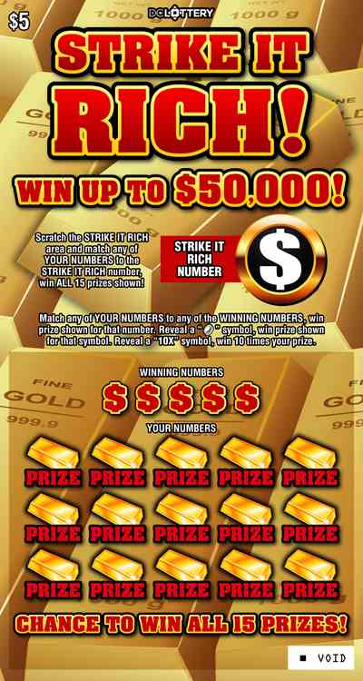 Strike It Rich scratchcard - game number #1595 - front
