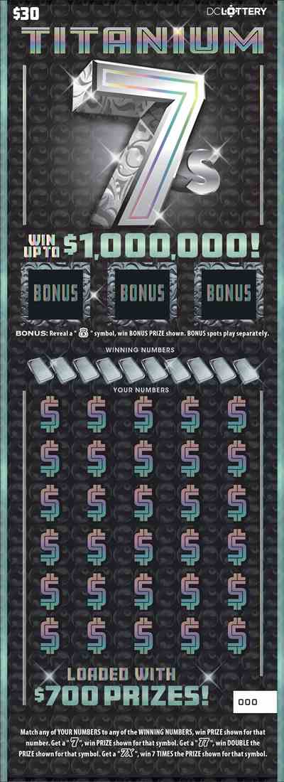 Titanium 7S scratchcard - game number #1642 - front