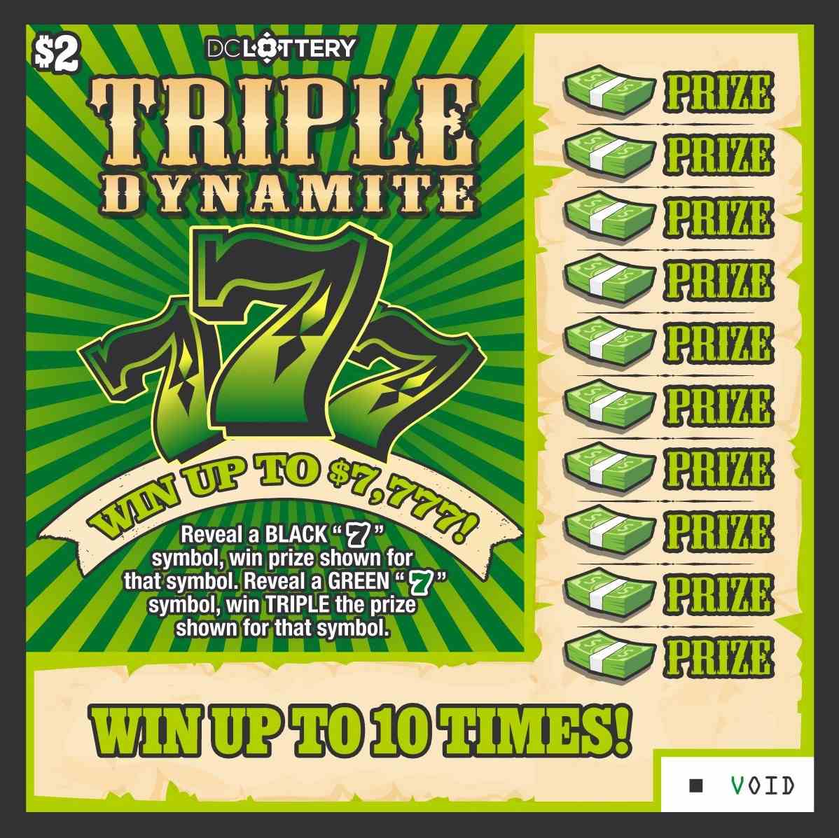 Triple Dynamite 777 scratchcard - game number #1637 - front