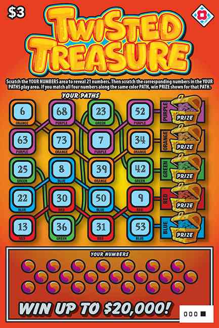 Twisted Treasure scratchcard - game number #1564 - front