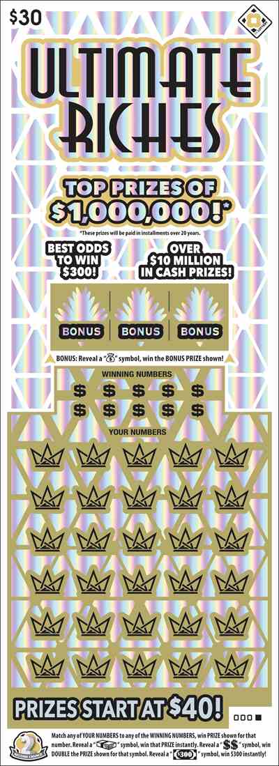 Ultimate Riches scratchcard - game number #1550 - front