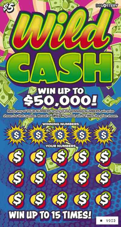 Wild Cash scratchcard - game number #1654 - front